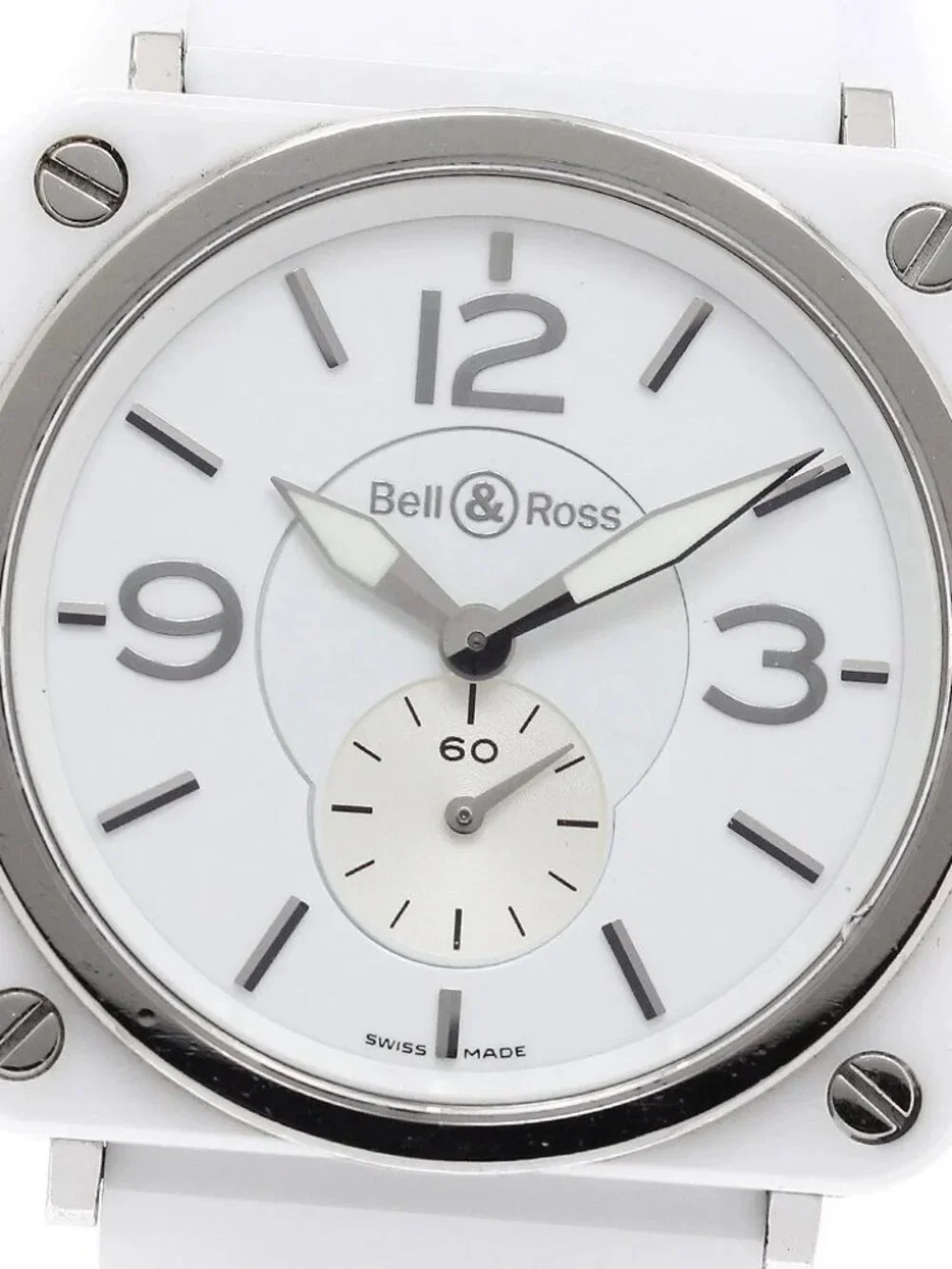 Bell&Ross Square BRS-98-WCS white Dial Quartz Ladies Watch_